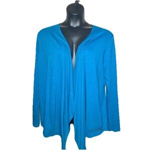 Life Is Good Sleep Blue Size Large Open Front Cardigan Lounge Cotton Modal